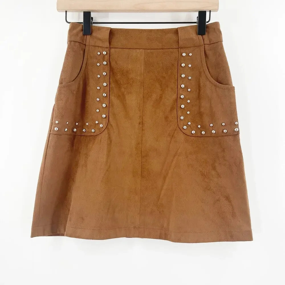 BB DAKOTA Skirt Size 0 Faux Suede Steve Madden Country Western Cowgirl Cowboy